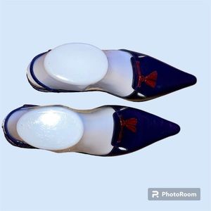 Nicole Miller Slingbacks Purple w/ Red Tassels. Size 8